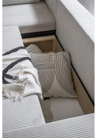 Divano letto angolare in velluto a coste bianco Brave Dave - Miuform