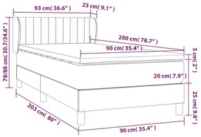 Giroletto a Molle con Materasso Tortora 90x200 cm inTessuto