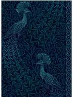 Tapete Pavo Parade von Cole & Son - Metallic Petrol on Ink