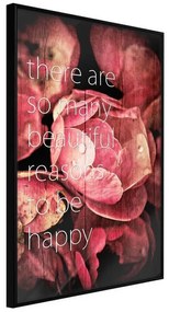 Poster  Many Reasons to Be Happy  Cornice Quadri Cornice nera, Larghezza x Altezza Home decor 20x30