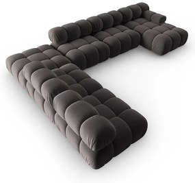 Divano in velluto grigio scuro 379 cm Bellis - Micadoni Home