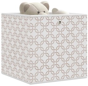 Scatole Portaoggetti 10 Pz Crema 32x32x32cm Tessuto Non Tessuto /