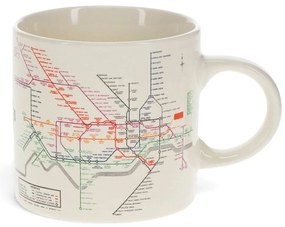 Tazza in ceramica beige da 350 ml Heritage Tube Map - Rex London