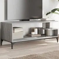 Mobile TV Grigio Sonoma 102x40x41cm Legno e Acciaio a Polverecod mxl 86850