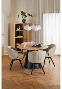 Tavolo da pranzo rotondo nero-naturale con piano in rovere ø 120 cm Soli - Actona