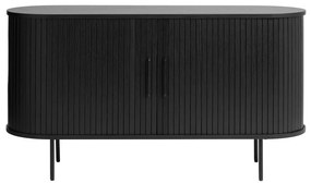 Cassettiera bassa nera effetto rovere 140x76 cm Nola - Unique Furniture