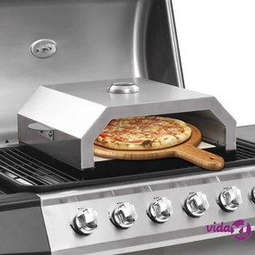vidaXL Forno Pizza con Piastra Ceramica per Barbecue a Gas e Carbone