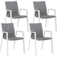 Set 4 Sedie da Giardino 55,5x60x83h cm con Braccioli Odeon Lunar