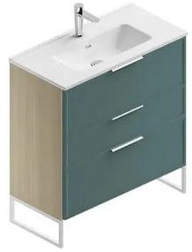 Mobile bagno con lavabo L 80 x H 93 x P 39 cm natura/mirto in mdf 3 cassetti per vasca centrale Quadra