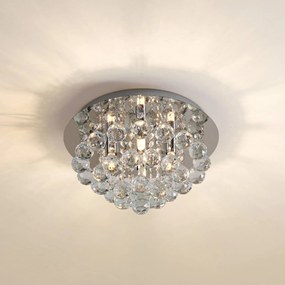 Plafoniera in cristallo Antonino Lindby, dimmerabile, Cromo / Argento, Soggiorno / Sala da pranzo, Cristallo, Moderno, Plafoniera