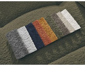 Divano angolare color kaki allungabile/con contenitore (con penisola a sinistra/con chaise lounge) con rivestimento in bouclé Roxelane – Bobochic Paris