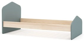 Letto da bambini di colore naturale/verde polveroso con effetto pino con rete inclusa 90x190 cm Estefania – Marckeric