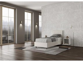 Letto senza rete imbottito 80x200 similpelle bianco Adele