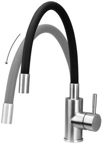 Concept BDC7138 - Miscelatore per lavello con collo flessibile, cromo lucido/nero