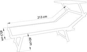 ZEUS - lettino prendisole XL
