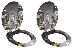Copriwater 2pz Con Chiusura Ammortizzata İn Mdf Design New York /