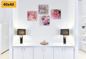 Set di quadri – Natura morta delicata di fiori