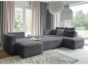 Divano letto angolare grigio scuro (a U) Homely Tommy - Miuform