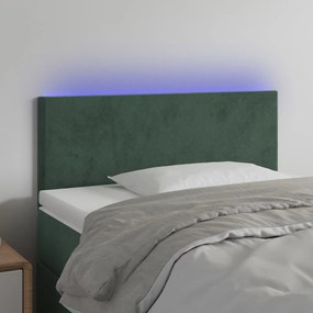 Testiera A Led Verde Scuro 80x5x78/88 Cm İn Velluto /