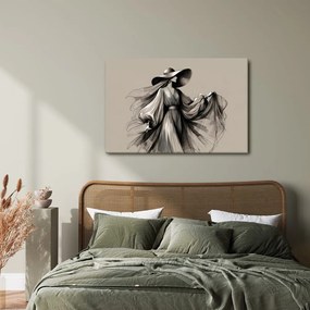 Quadro su tela – Donna con vestito e cappello
