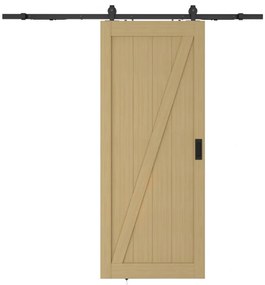 Porta scorrevole con sistema esterno muro H205 x L93 cm  in Legno e MDF Naturale chiaro - BALERMA