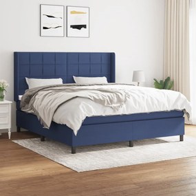 Giroletto A Molle Con Materasso Blu 160x200 Cm İn Tessuto /