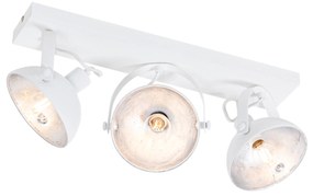 Plafoniera industriale bianca con argento 3 luci orientabili - Magnax