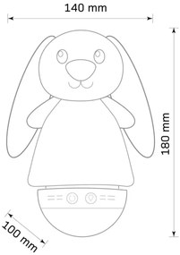 Lampada notturna LED RGB per bambini con melodia 3xAAA/5V con coniglio