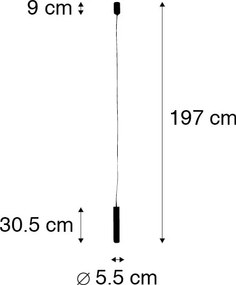 Lampada a sospensione di design nera con sorgente luminosa WiFi GU10 - Tuba Small