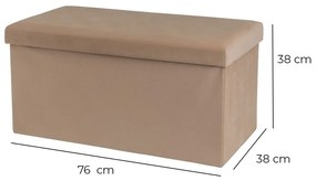 Poggiapiedi in velluto marrone chiaro Estela - Casa Selección