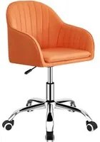 Poltroncina ergonomica da scrivania Ann in lino arancione