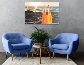Quadro su tela – Bevanda rinfrescante sulla spiaggia