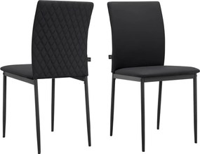 Set di sedie da pranzo in similpelle nere 2 pz Pavia - Støraa