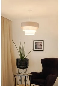 Brilagi - Lampadario a sospensione con filo ALASKA LUNETA 1xE27/15W/230V diametro 45 cm grigio/color crema