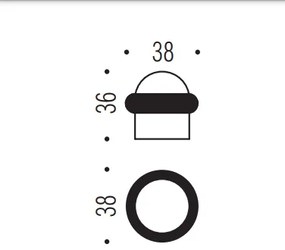 Colombo Cd112 fermaporta diametro 4 H.3,5 cm in ottone cromo