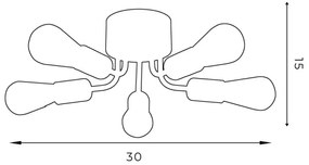 Lampadario a plafone BRENDA 5xE27/60W/230V nero