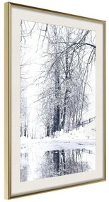 Poster  Snowy Park  Cornice Quadri Cornice d'oro con passe-partout, Larghezza x Altezza Home decor 20x30