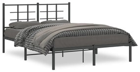 Giroletto Con Testiera İn Metallo Nero 140x200 Cm /