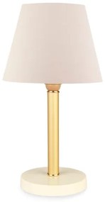 Lampada Da Tavolo 22x37 Cm Design Moderno Paralume Crema Piede Oro Lara