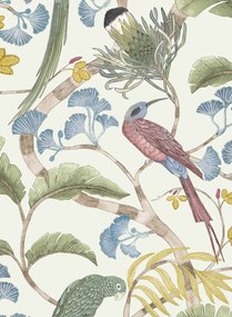 Josephine Munsey Carta da parati Living Branches - Ivory/ Soft Olive/ Yellow