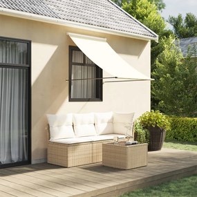 Tenda Da Sole Retrattile Crema 100x150 Cm İn Tessuto E Acciaio /