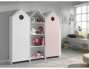 Armadio a giorno bianco e rosa chiaro per bambini 173x171,5 cm CASAMI - Vipack