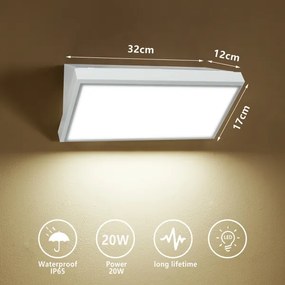 Brilagi - Applique a LED da esterno TRIANGLE LED/20W/230V bianco IP65