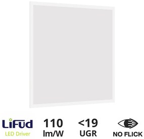 Pannello LED 60x60 40W IP40 UGR19 No-Flicker - LIFUD Driver Colore Bianco Naturale 4.000K