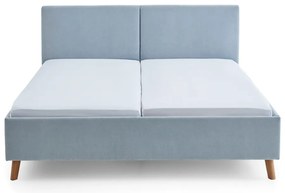 Letto matrimoniale imbottito azzurro con rete inclusa 160x200 cm Piano – Meise Möbel