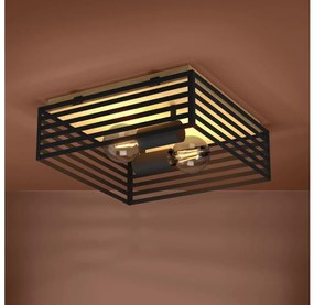 Eglo 390163 - Plafoniera CIDRAZ 2xE27/40W/230V nero/marrone