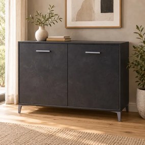 Madia in Legno 2 Ante 110x45 cm Drexa Antracite Spatolato