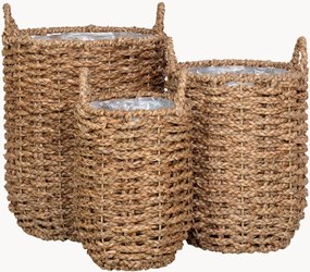Set di 3 portavasi in fibra naturale Hue