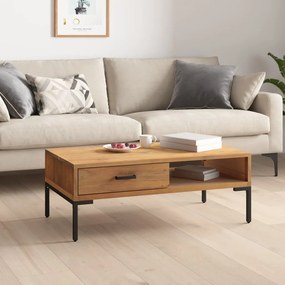 Tavolino Da Salotto 90x50x35 Cm İn Legno Massello Di Pino /