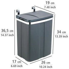 WENKO 54903100 - Cestino montabile sulla porta 26x36,5 cm grigio/argento